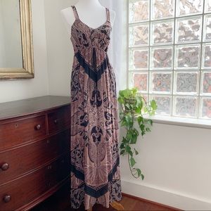 Blissitude // Tapestry Beaded Maxi Dress // Medium